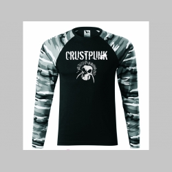 Crust Punk pánske tričko (nie mikina!!) s dlhými rukávmi vo farbe " metro " čiernobiely maskáč gramáž 160 g/m2 materiál 100%bavlna